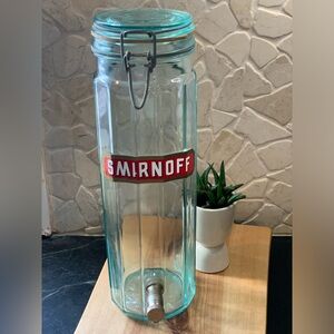 SMIRNOFF | Vintage Vodka Infusing Green Glass Decanter with Brass Spigot